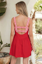 Load image into Gallery viewer, Faux Two Piece Gingham Contrast Patchwork Loose Mini Dress
