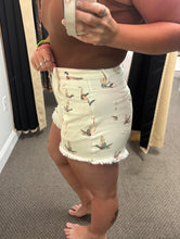 Load image into Gallery viewer, Beige Wild Duck Mallard High Waist Frayed Denim Shorts
